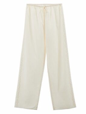 Zara Cream Wide-Leg Lounge Pants